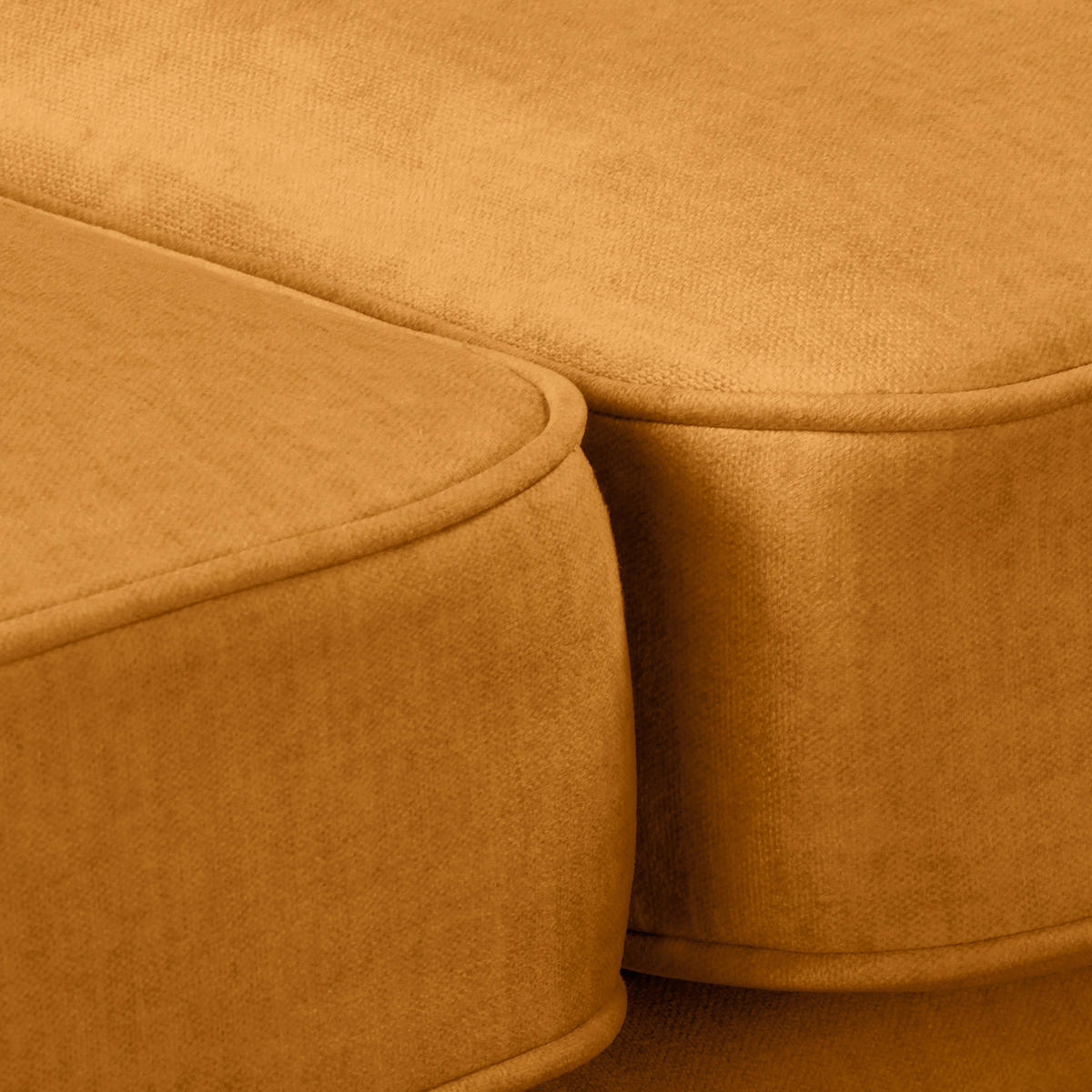 ECKSOFA Laura Bernsteinfarben Mikrofaser  - Bernsteinfarben/Creme, Design, Holz/Textil (284/182cm) - P & B