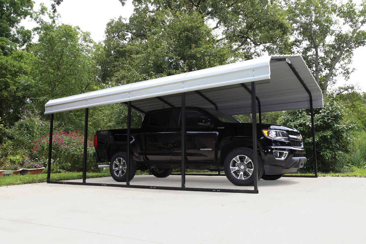 CARPORT - Schwarz/Grau, Basics, Metall (370/260/600cm)