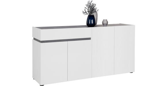 SIDEBOARD 160,2/80,1/42,6 cm  - Anthrazit/Schwarz, Design, Holzwerkstoff/Kunststoff (160,2/80,1/42,6cm) - Voleo