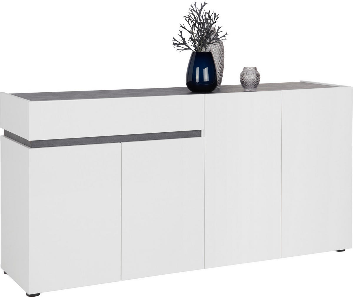 KOMODA   160,2/80,1/42,6 cm   antracit, bijela  - bijela/crna, Design, drvni materijal/plastika (160,2/80,1/42,6cm) - Voleo