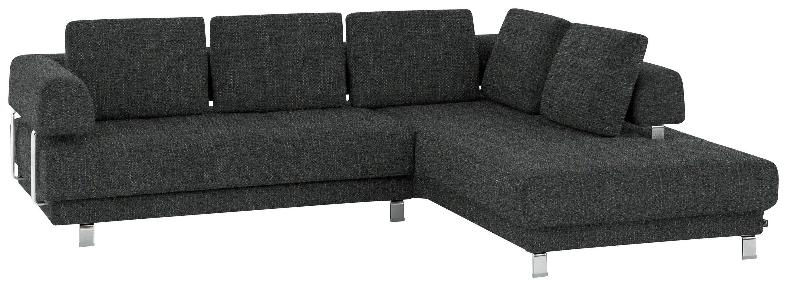 ECKSOFA Anthrazit Chenille  - Anthrazit, Design, Textil/Metall (277/235cm)