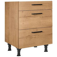 SCHUBKASTENUNTERSCHRANK 60/87/56 cm  in Eichefarben  - Eichefarben/Schwarz, MODERN, Holzwerkstoff/Metall (60/87/56cm) - Nobilia