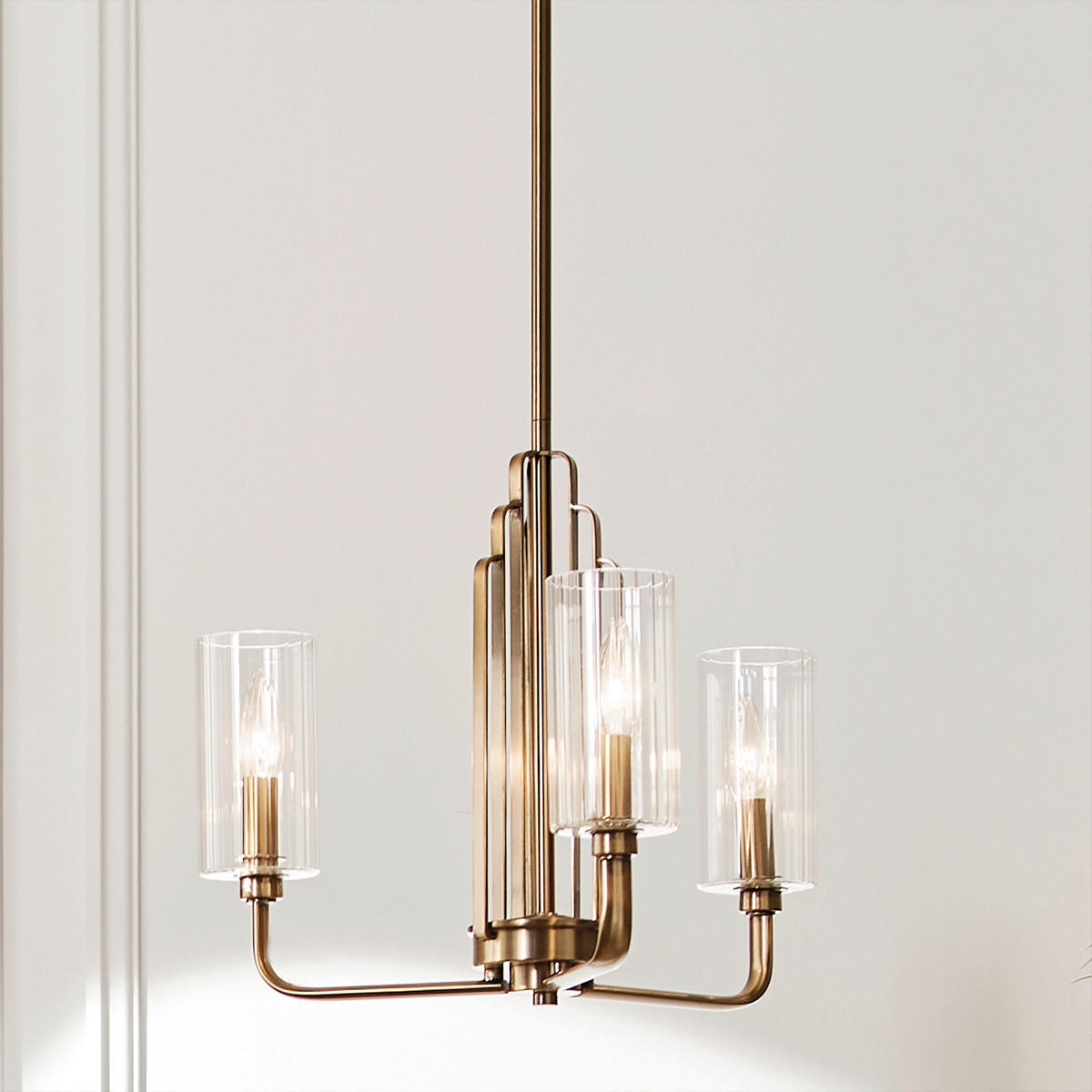 KRONLEUCHTER 45.9/47.9 cm    - Messingfarben, Konventionell, Glas/Metall (45.9/47.9cm) - Elstead Lighting