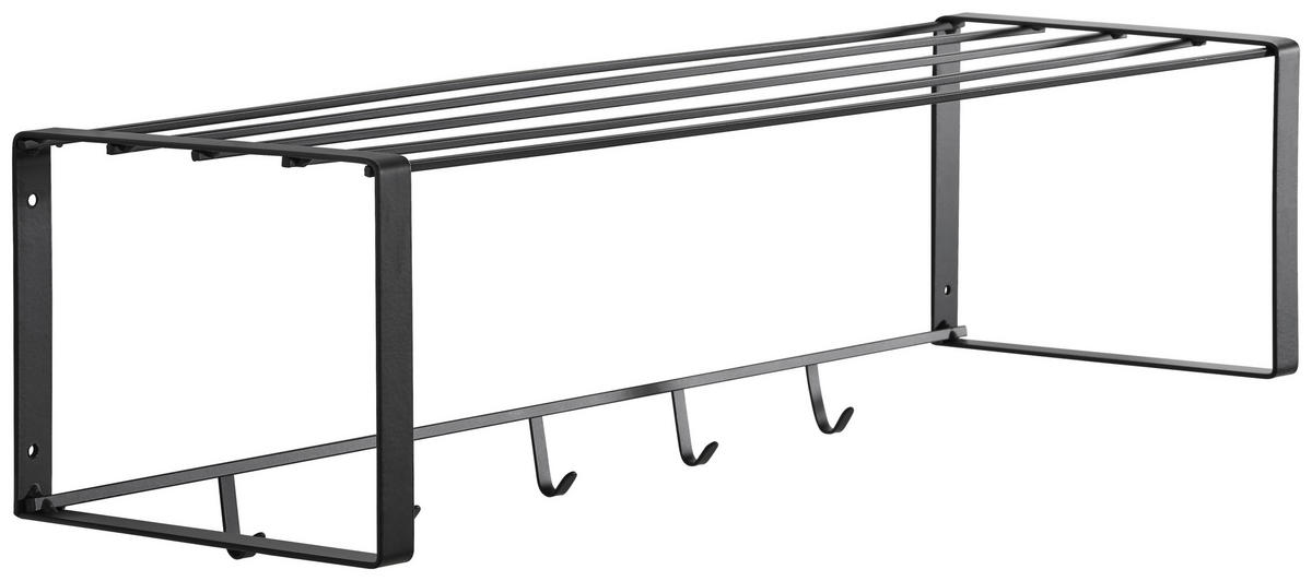 ŠATNÍ PANEL, černá, 80/23/25 cm - černá, Trend, kov (80/23/25cm) - Carryhome
