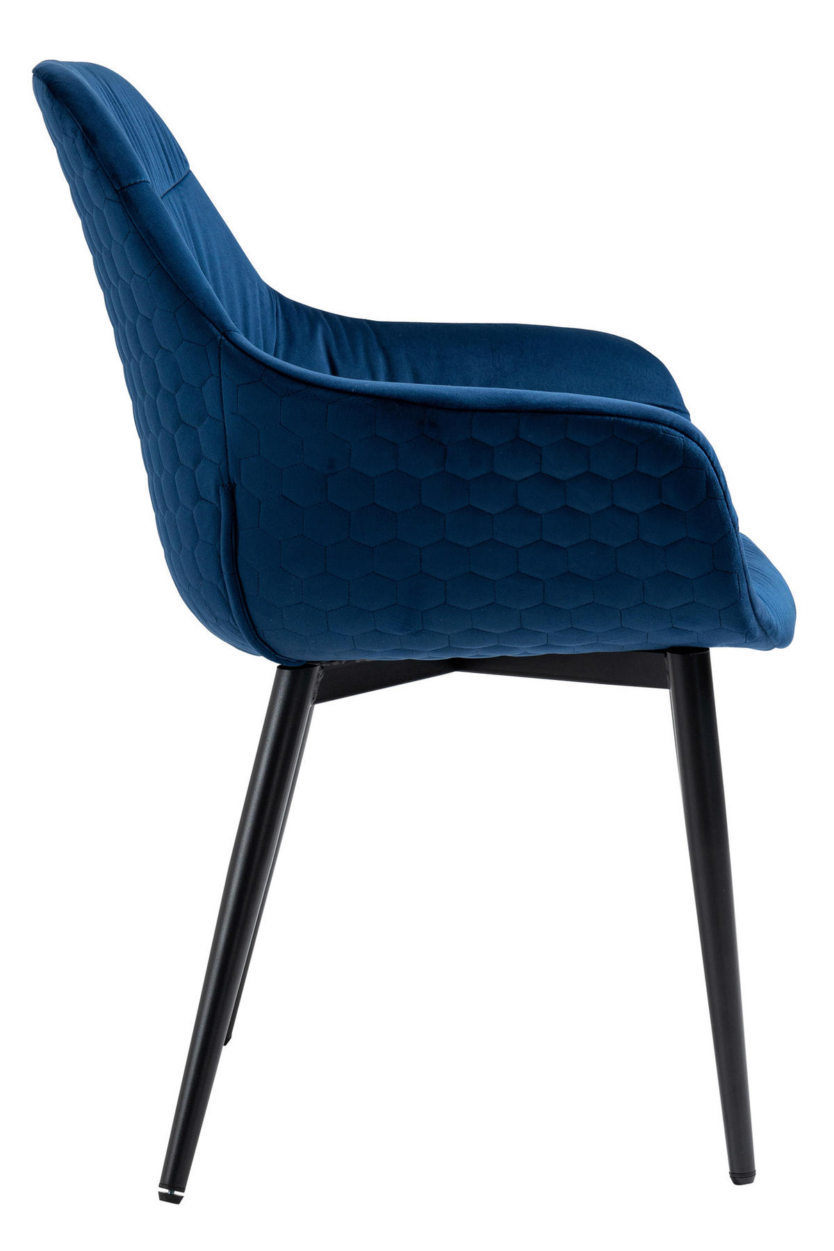 ARMLEHNSTUHL  in Samt  - Blau/Schwarz, MODERN, Textil/Metall (63/81,5/61cm) - Livetastic