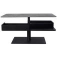 COUCHTISCH in Metall, Glas, Keramik, Holzwerkstoff 110/65/42-57 cm  - Schwarz/Grau, Basics, Glas/Keramik (110/65/42-57cm) - Dieter Knoll