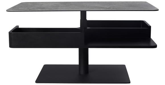COUCHTISCH in Metall, Glas, Keramik, Holzwerkstoff 110/65/42-57 cm  - Schwarz/Grau, Basics, Glas/Keramik (110/65/42-57cm) - Dieter Knoll