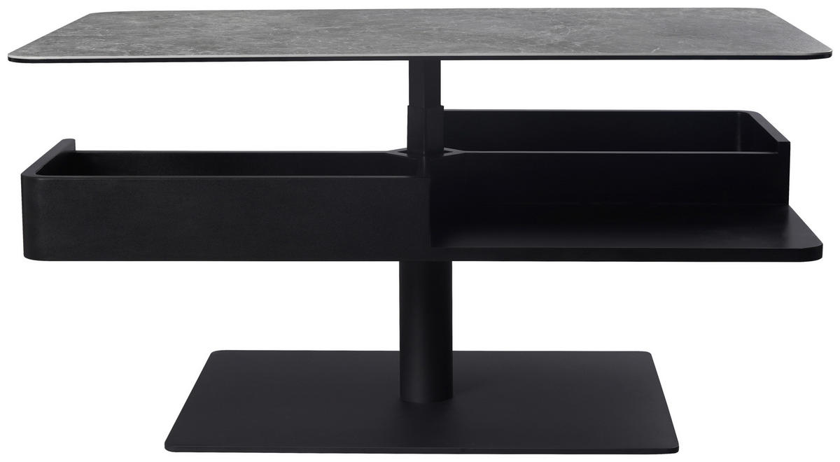 SOFFBORD i metall, glas, keramik, trämaterial 110/65/42-57 cm  - svart/grå, Basics, metall/trämaterial (110/65/42-57cm) - Dieter Knoll