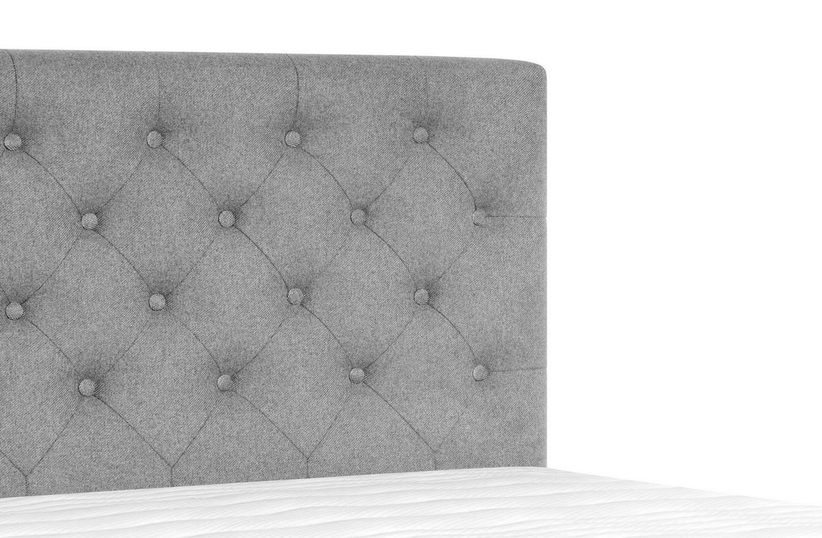 BOXSPRINGBETT 180/200 cm  in Hellgrau  - Silberfarben/Hellgrau, KONVENTIONELL, Textil/Metall (180/200cm) - Welnova