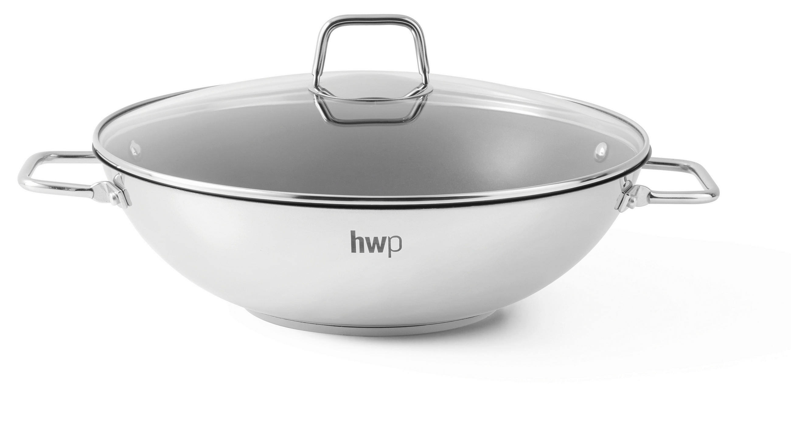WOK  - străveziu/culoare inox, Basics, sticlă/metal (32/9,2cm) - Homeware Profession.