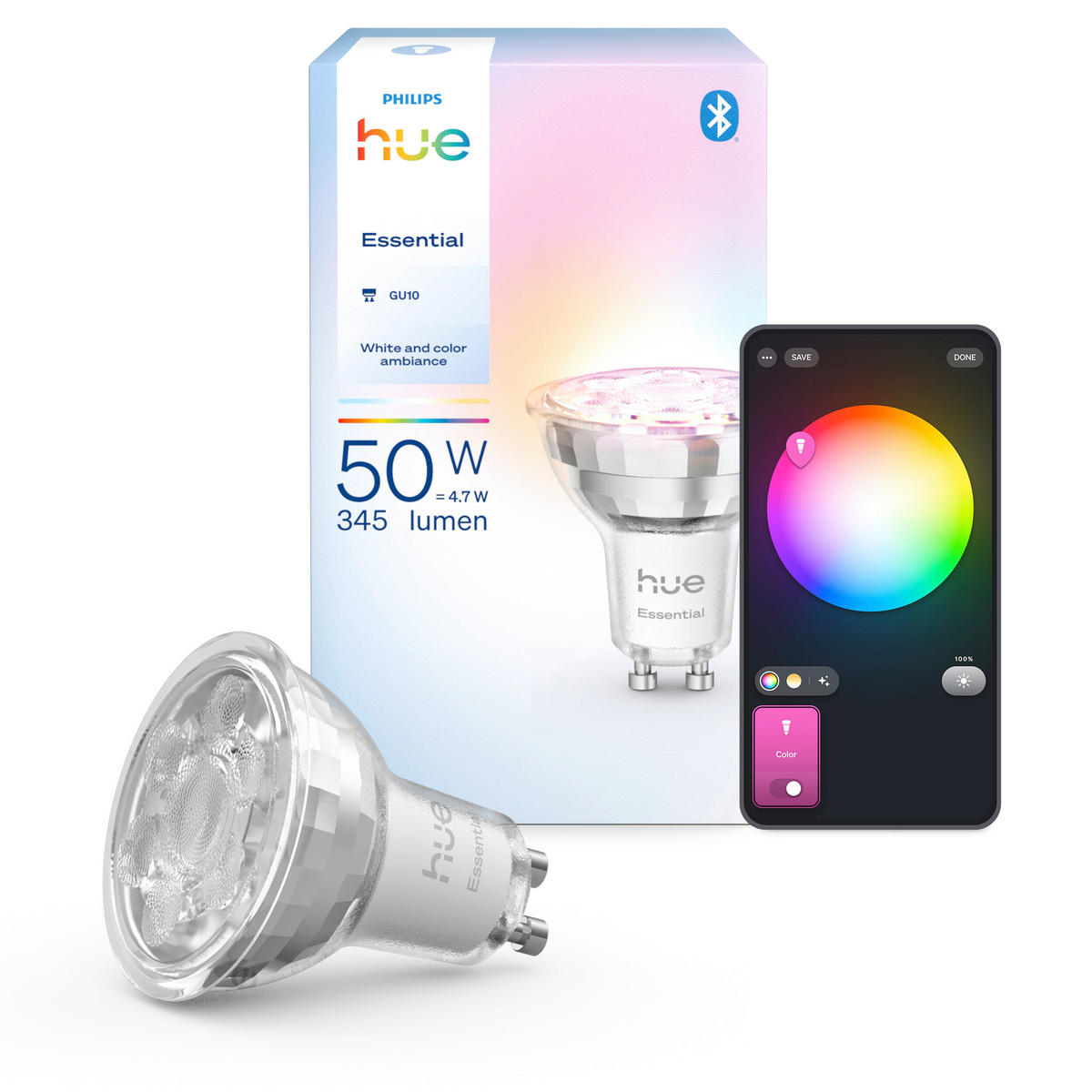 LED-LEUCHTMITTEL   GU10 4,7 W 345 lm  - Weiß, KONVENTIONELL, Kunststoff (5/5,5/5cm) - Philips HUE