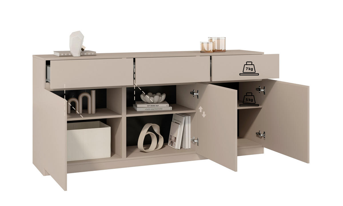 SIDEBOARD Bern  in 180/82,5/40 cm  - Beige, Design, Holzwerkstoff (180/82,5/40cm) - MID.YOU