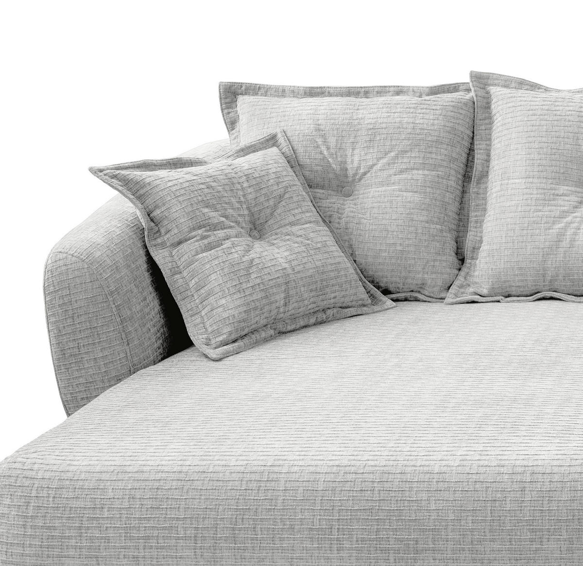 CANAPÉ D'ANGLE in Mikrofaser Weiss  - noir/blanc, Modern, textile/métal (162/277cm) - Livetastic