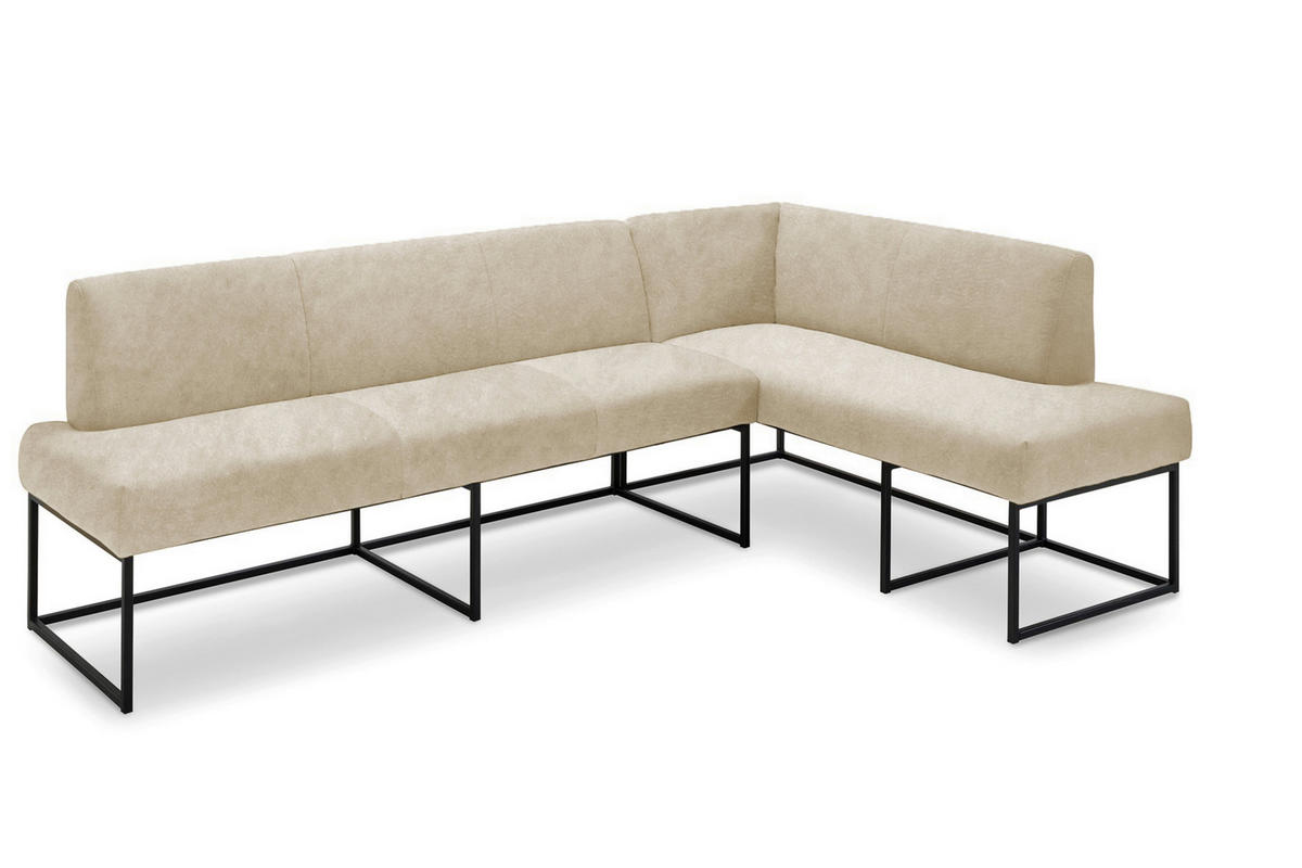 UGAONA KLUPA  boja peska   - crna/boja peska, Moderno, drvo/metal (245/159cm) - Livetastic