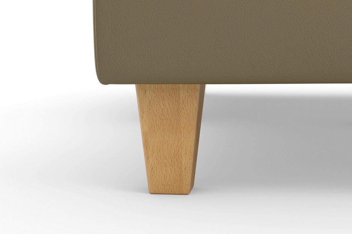 WOHNLANDSCHAFT PALMERA E in Echtleder Olivgrün  - Eichefarben/Olivgrün, Basics, Leder/Holz (212/308/163cm) - Sit & More