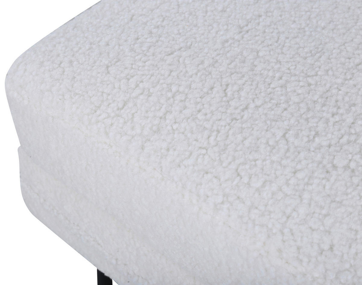 HOCKER in Metall, Textil Schwarz, Weiß  - Schwarz/Weiß, Design, Textil/Metall (90/49/70cm) - Livetastic