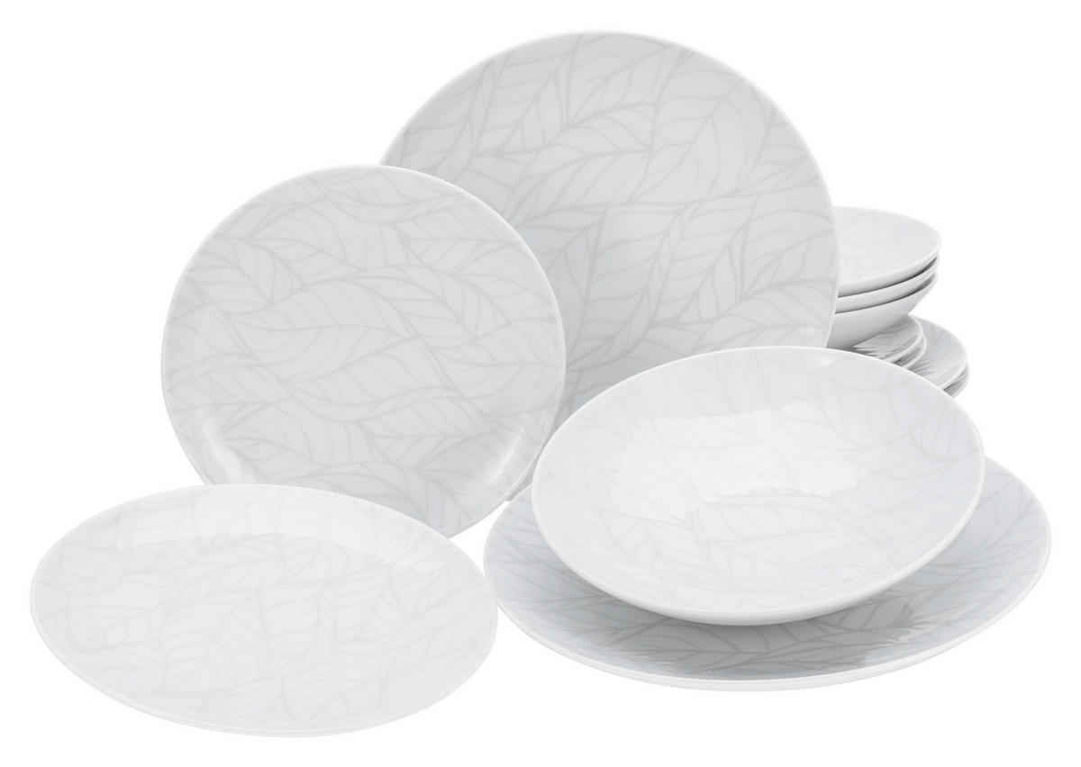 JÍDELNÍ SOUPRAVA, porcelán - bílá/vícebarevná, Basics, keramika - Creatable