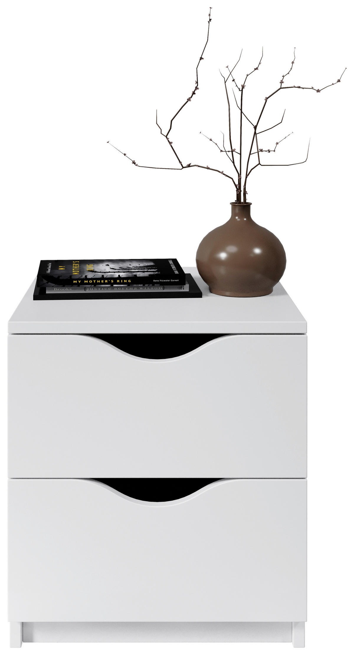 SÄNGBORD i vit  - vit/svart, Basics, trämaterial/plast (40/45/42cm) - Best Price