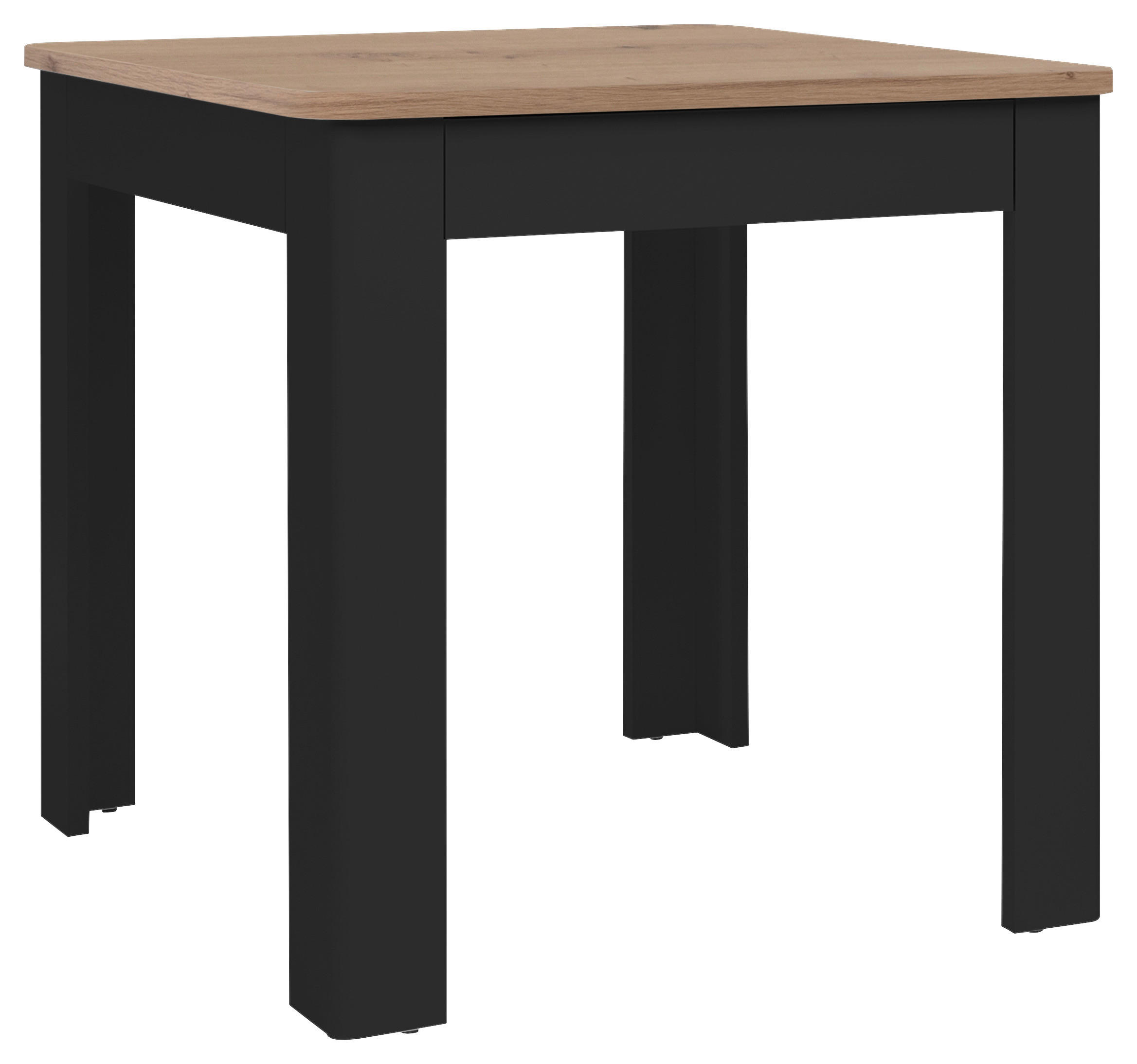 ESSTISCH rechteckig Schwarz, Eiche Artisan  - Schwarz/Eiche Artisan, MODERN, Holzwerkstoff (80/80/77cm) - MID.YOU
