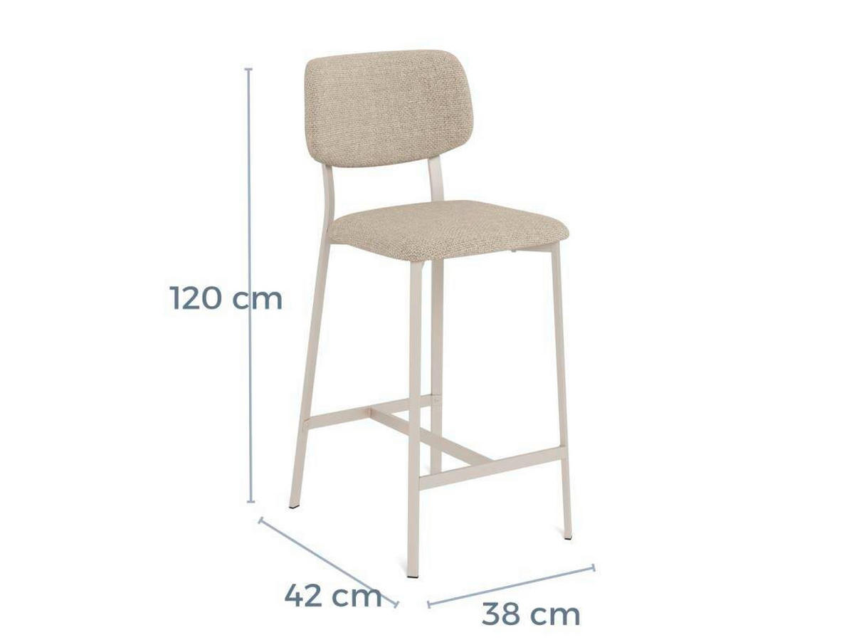 BARHOCKER in Beige  - Beige, KONVENTIONELL, Textil/Metall (40/98/48cm) - MID.YOU
