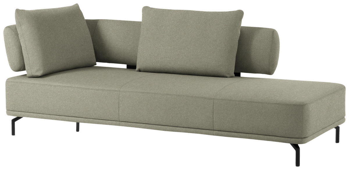 RÉCAMIERE Grün Flachgewebe  - Schwarz/Grün, Design, Textil/Metall (227/89/101cm) - Dieter Knoll