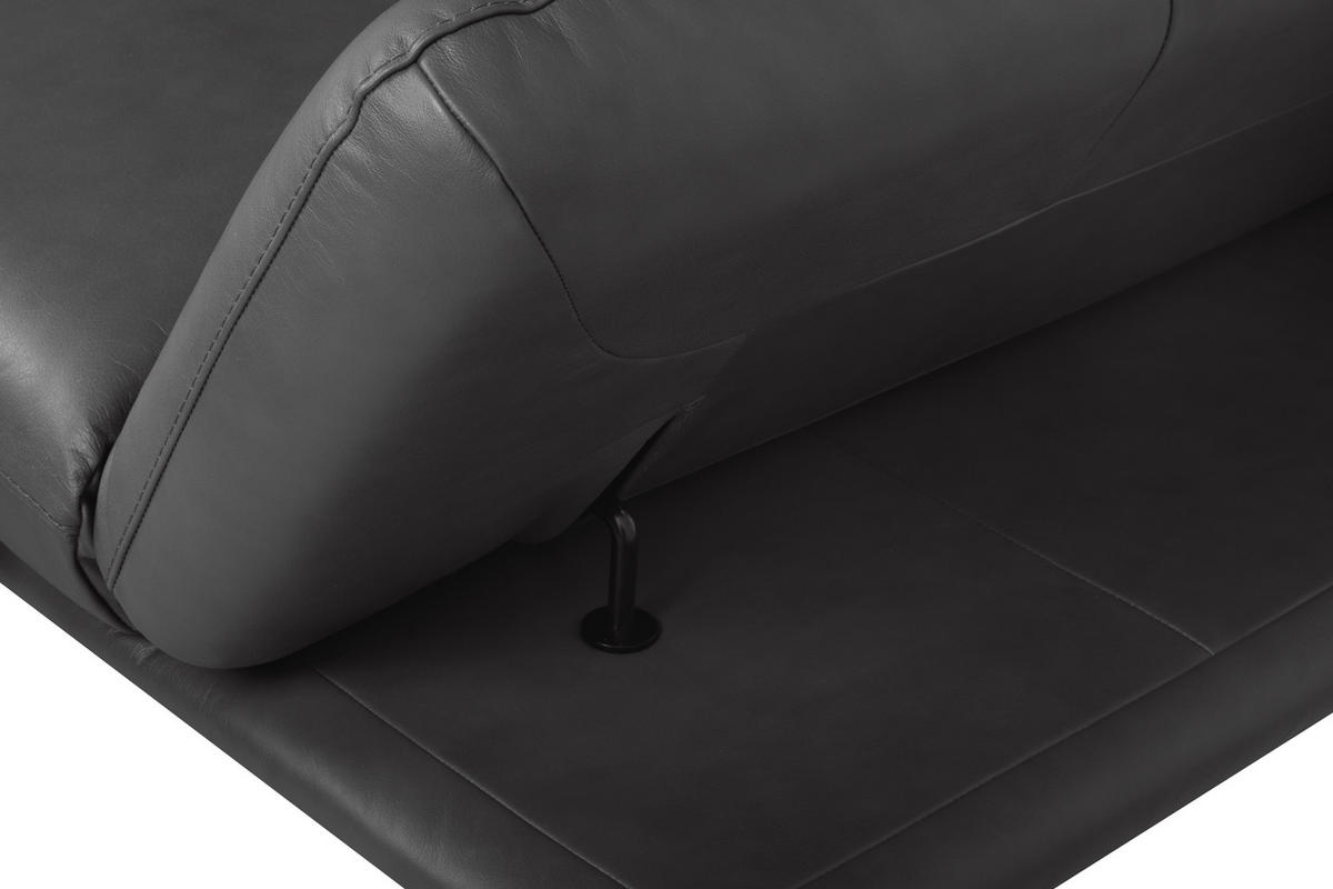 3-SITZER-SOFA 238/95/107 cm  in Echtleder Dunkelgrau   - Dunkelgrau/Schwarz, Design, Leder/Metall (238/95/107cm) - Celina Home