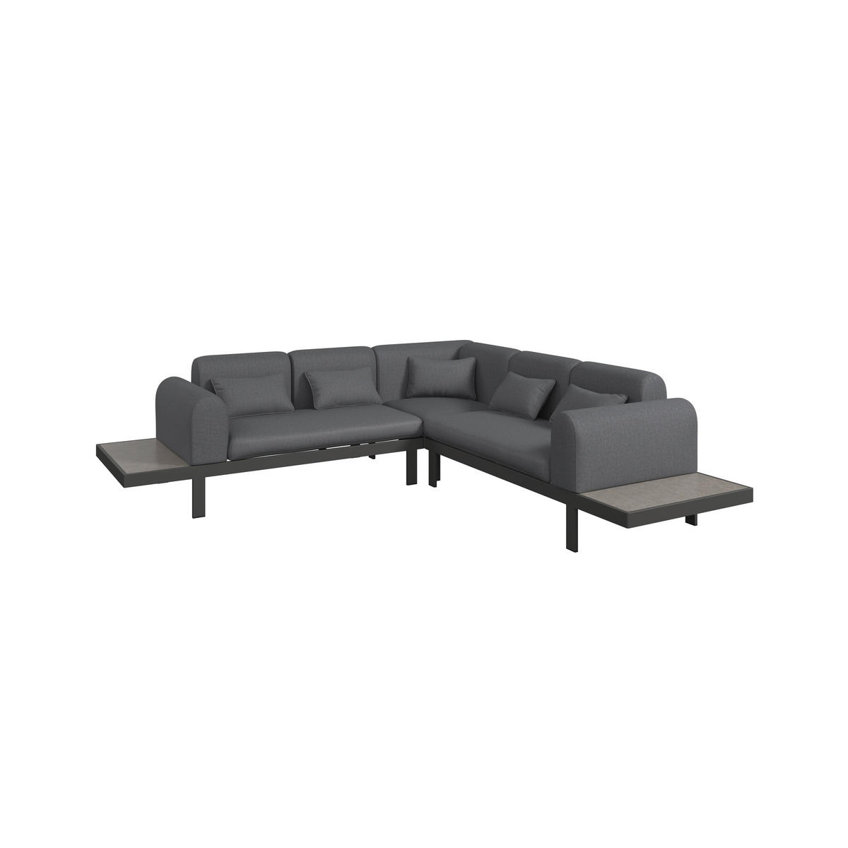 LOUNGEGARNITUR 273/273 cm Aluminium  - Anthrazit/Grau, MODERN, Glas/Textil (273/273cm) - Ambia Garden