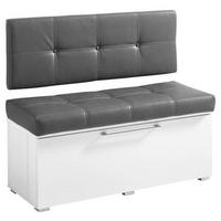 GARDEROBENBANK - Silberfarben/Weiß, MODERN, Holzwerkstoff/Kunststoff (100/37/40cm) - Livetastic