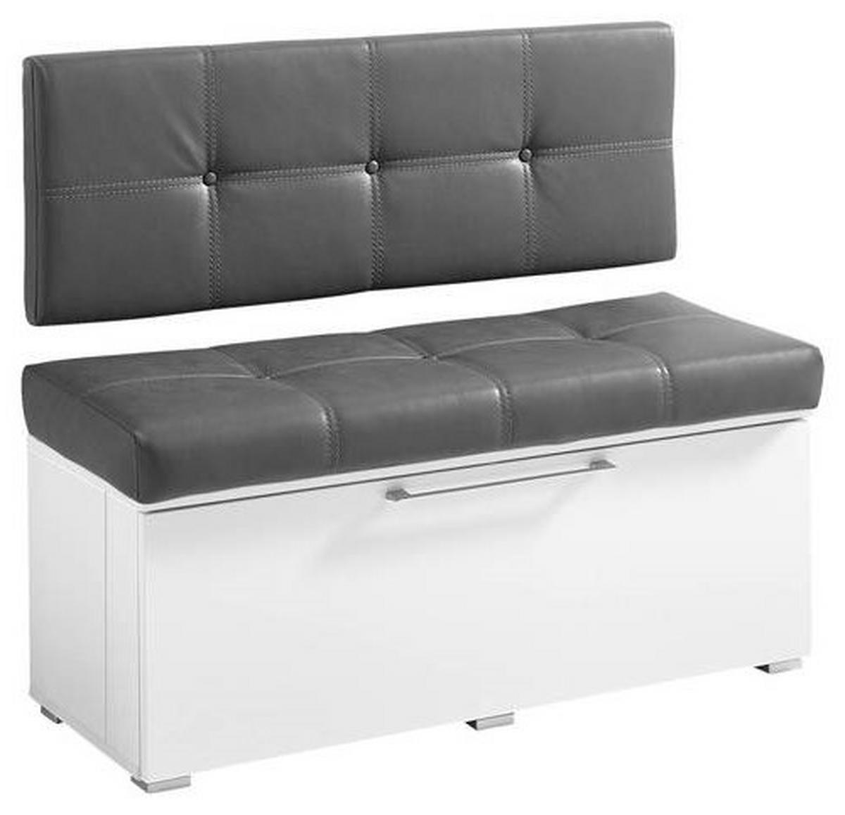 GARDEROBENBANK - Silberfarben/Weiß, MODERN, Holzwerkstoff/Kunststoff (100/37/40cm) - Livetastic