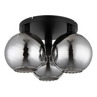 DECKENLEUCHTE  46/25 cm    - Weiss/Schwarz, Design, Glas/Metall (46/25cm) - Globo