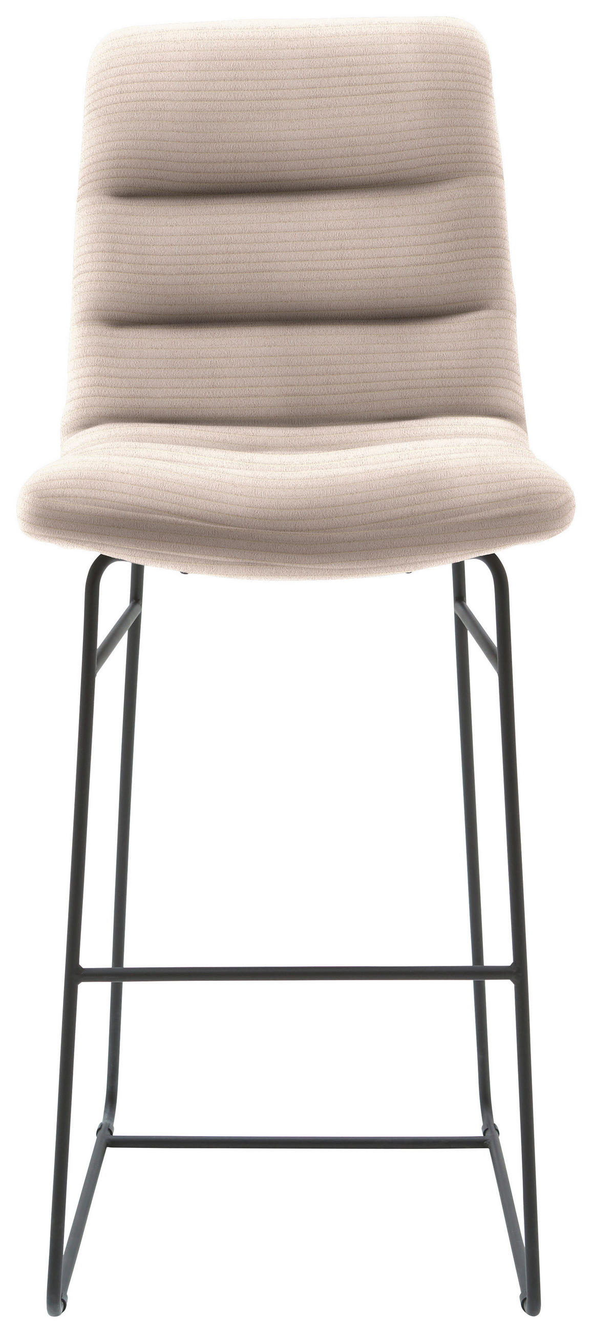BARHOCKER in Textil Taupe  - Taupe/Schwarz, Design, Textil/Metall (52/122/66cm) - Dieter Knoll