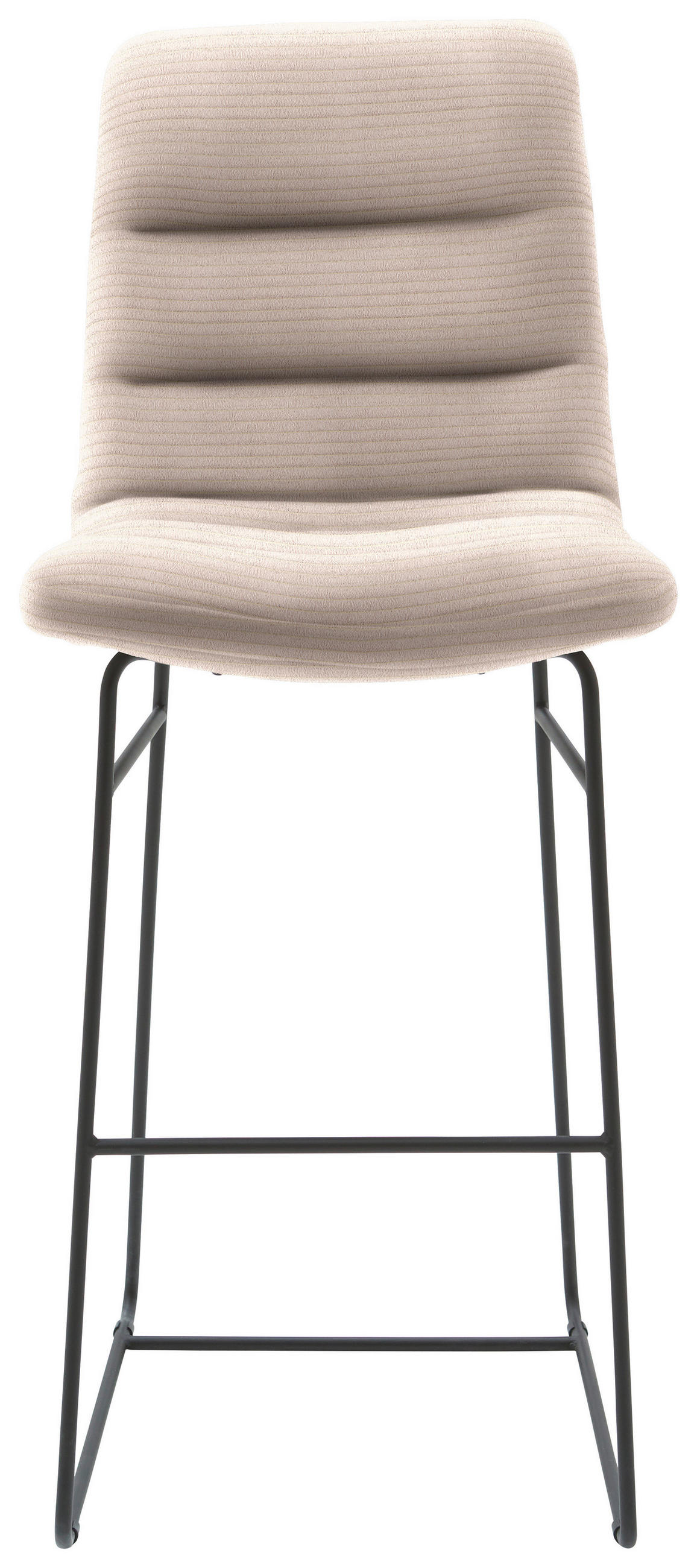 BARHOCKER in Textil Taupe  - Taupe/Schwarz, Design, Textil/Metall (52/122/66cm) - Dieter Knoll