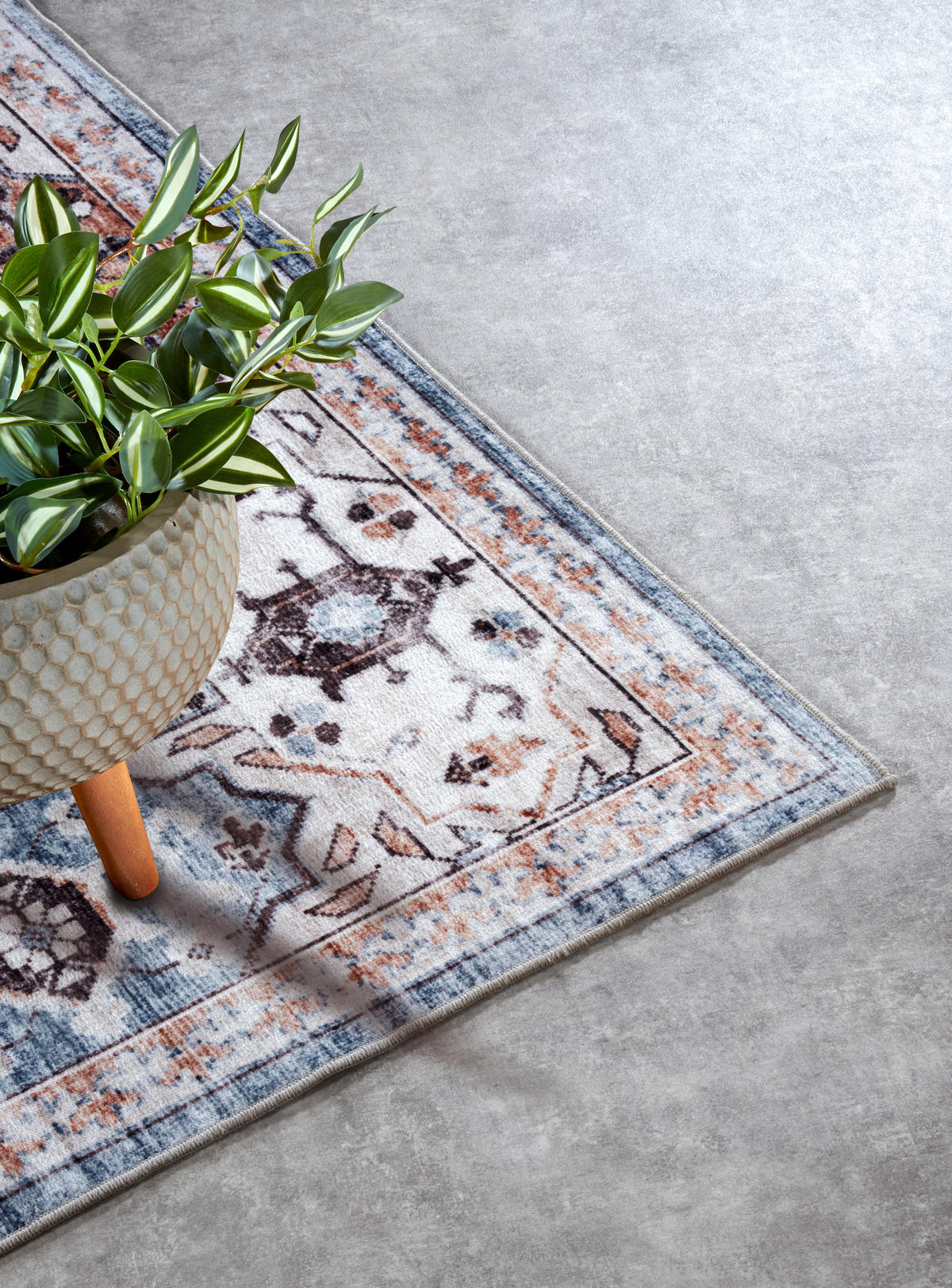 VINTAGE-TEPPICH 80/150 cm Asya Dunkelblau, Kupferfarben  - Dunkelblau/Kupferfarben, Design, Kunststoff (80/150cm)