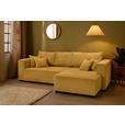 ECKSOFA  in Cord Senfgelb  - Senfgelb/Braun, KONVENTIONELL, Holz/Textil (293/160cm) - Carryhome
