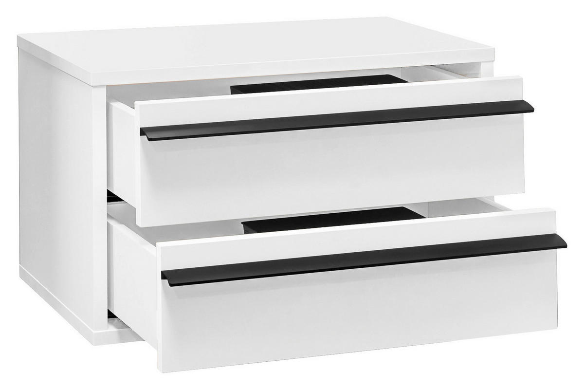 NACHTKÄSTCHEN 50/31/34 cm  in Weiß  - Schwarz/Weiß, KONVENTIONELL, Holzwerkstoff/Metall (50/31/34cm) - Chameo