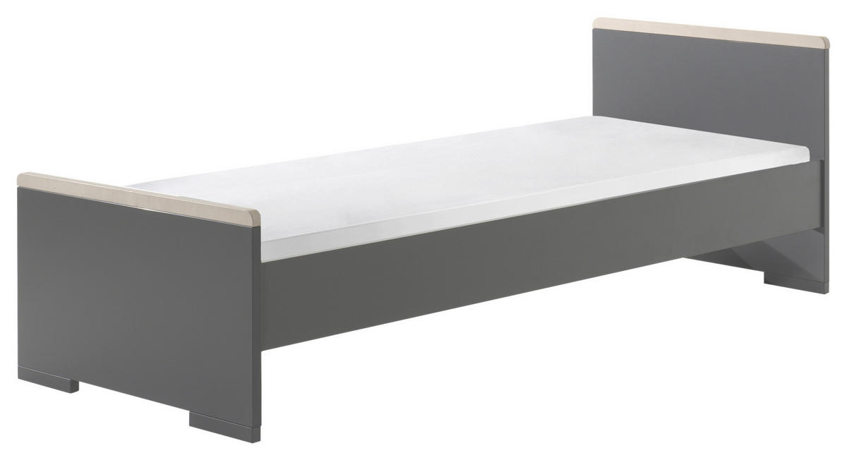 BETT 90/200 cm  in Anthrazit  - Anthrazit, MODERN, Holzwerkstoff (90/200cm) - MID.YOU