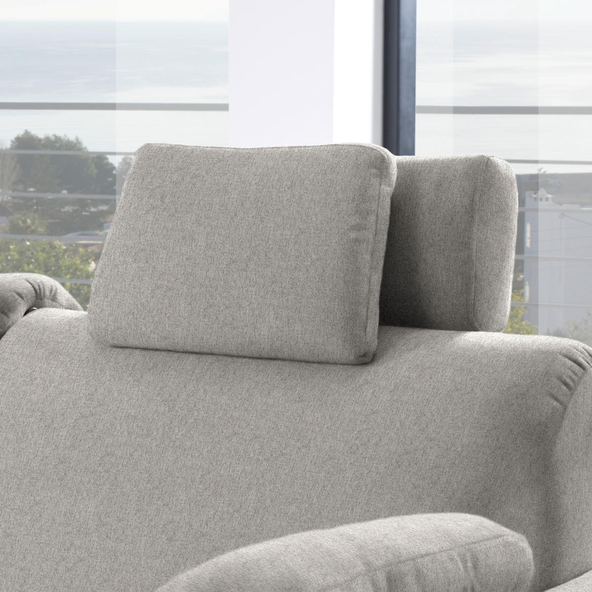 ECKSOFA in Flachgewebe Ecru  203/261 cm  - Ecru/Eichefarben, KONVENTIONELL, Holz/Textil (203/261cm) - Sedda