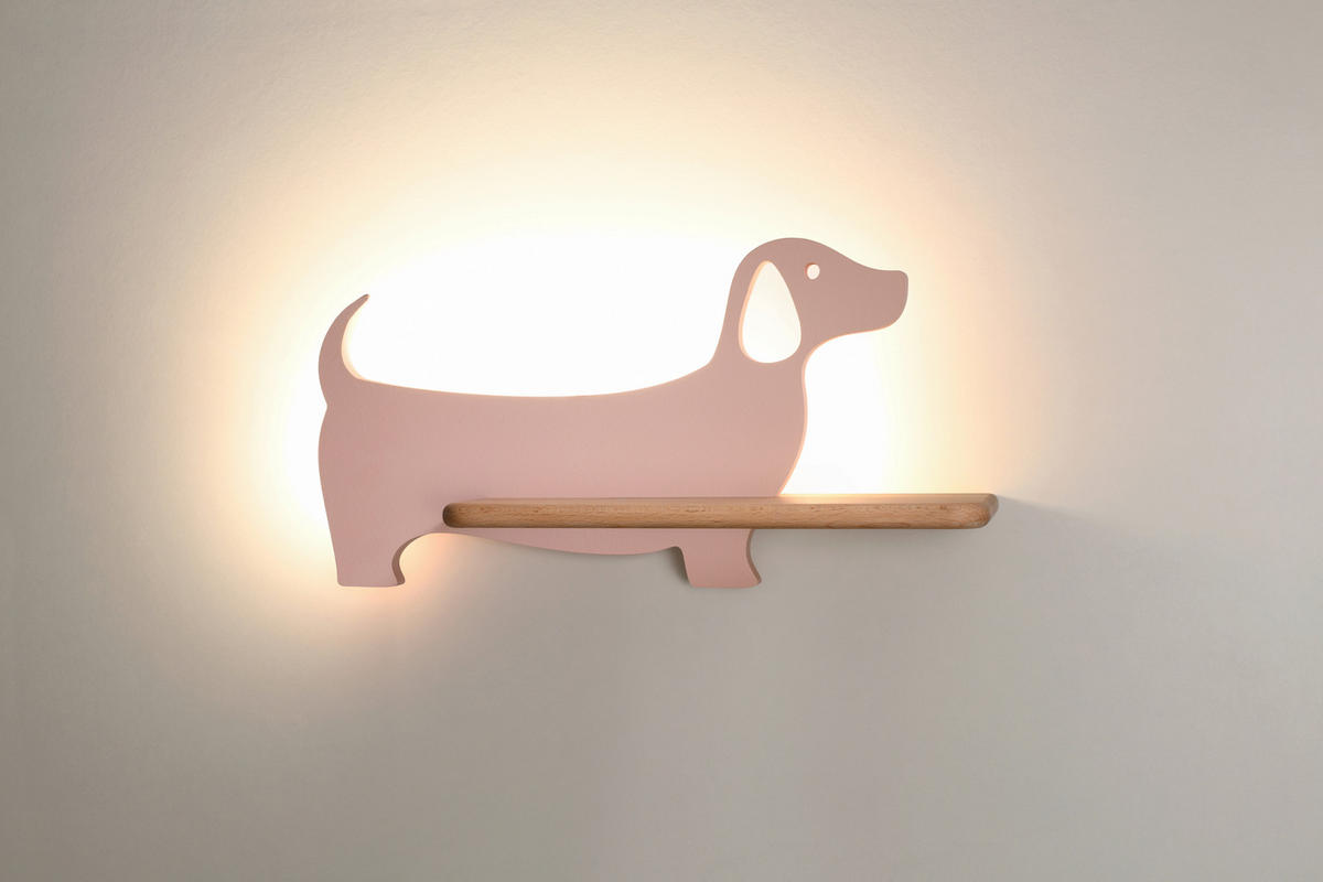 KINDERWANDLEUCHTE 36.5/12/18.5 cm   - Pink, KONVENTIONELL, Holz/Holzwerkstoff (36.5/12/18.5cm)