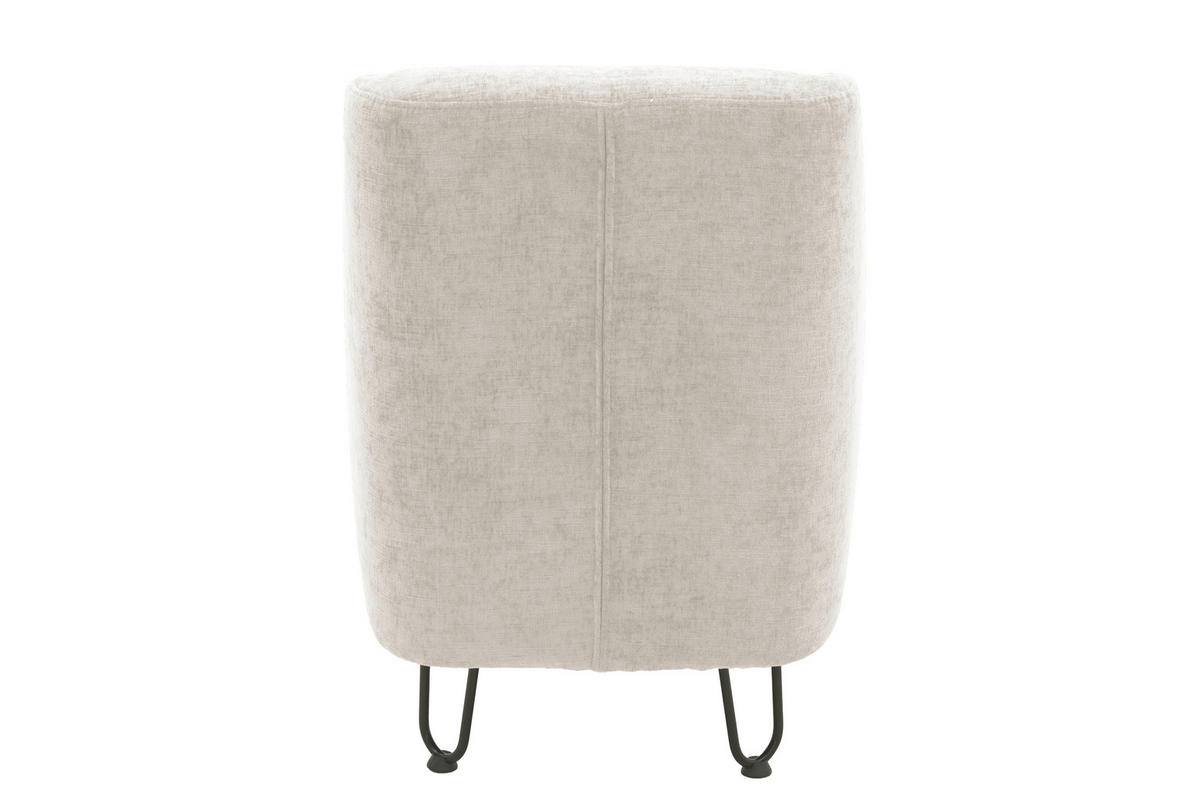 SESSEL in Chenille Creme  - Creme/Schwarz, Basics, Textil/Metall (60/71/83cm) - Livetastic