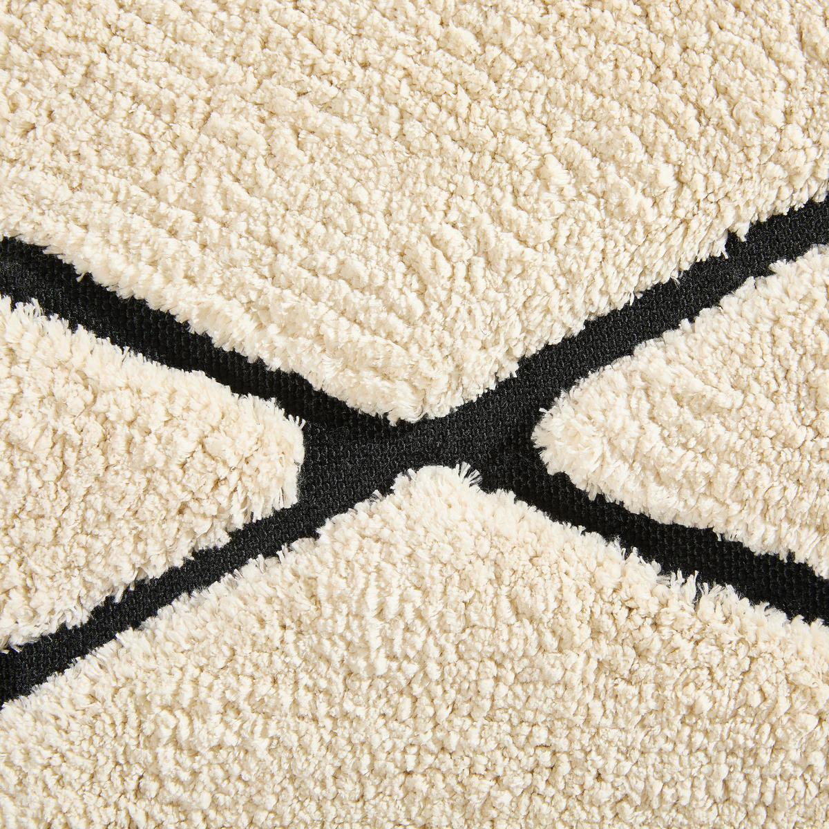 BADEMATTE Schwarz, Elfenbein 70/120 cm  - Elfenbein/Schwarz, Textil (70/120cm) - Esposa