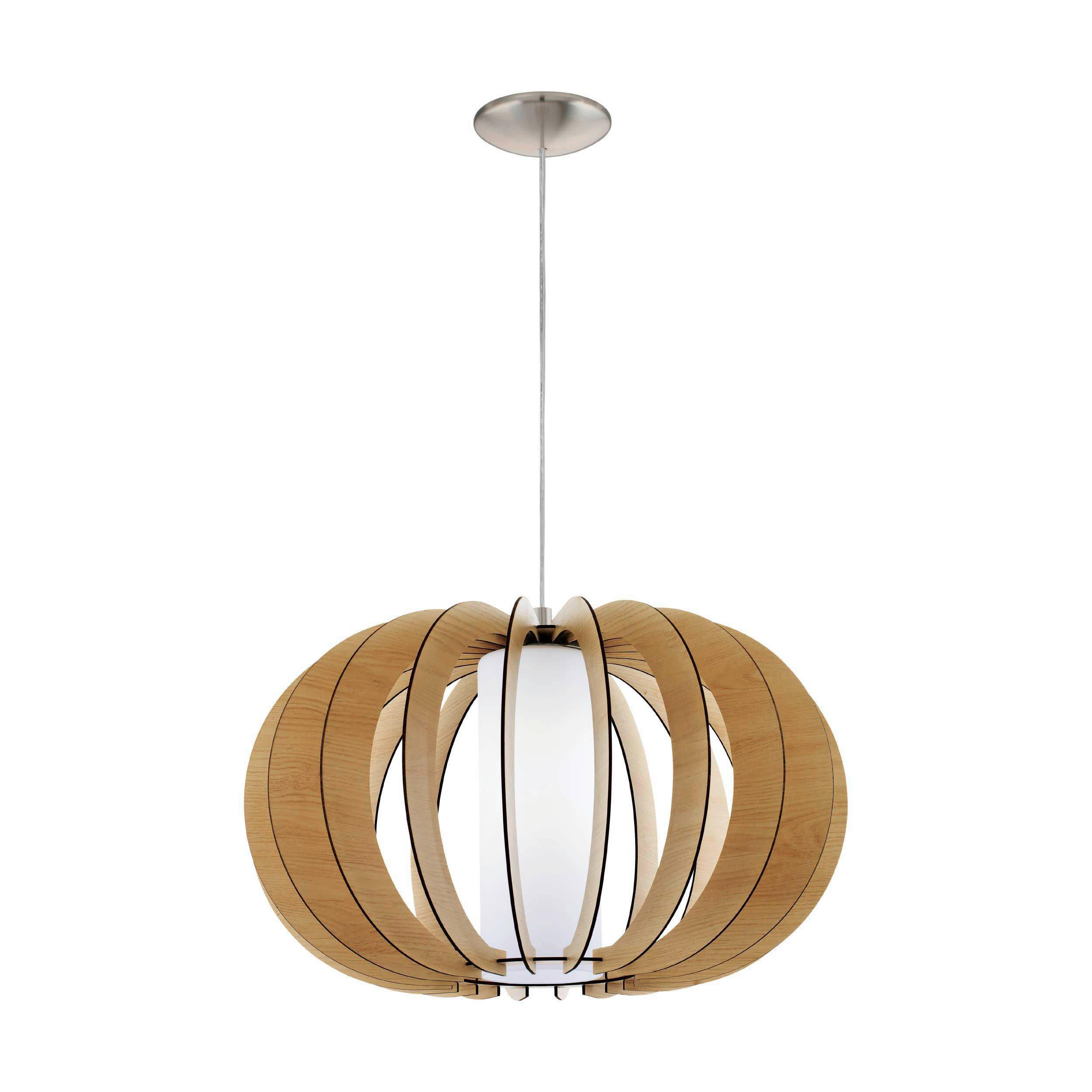 ZÁVĚSNÉ SVÍTIDLO, 50/150 cm  - bílá/barvy javoru, Basics, kov/dřevo (50/150cm) - Eglo
