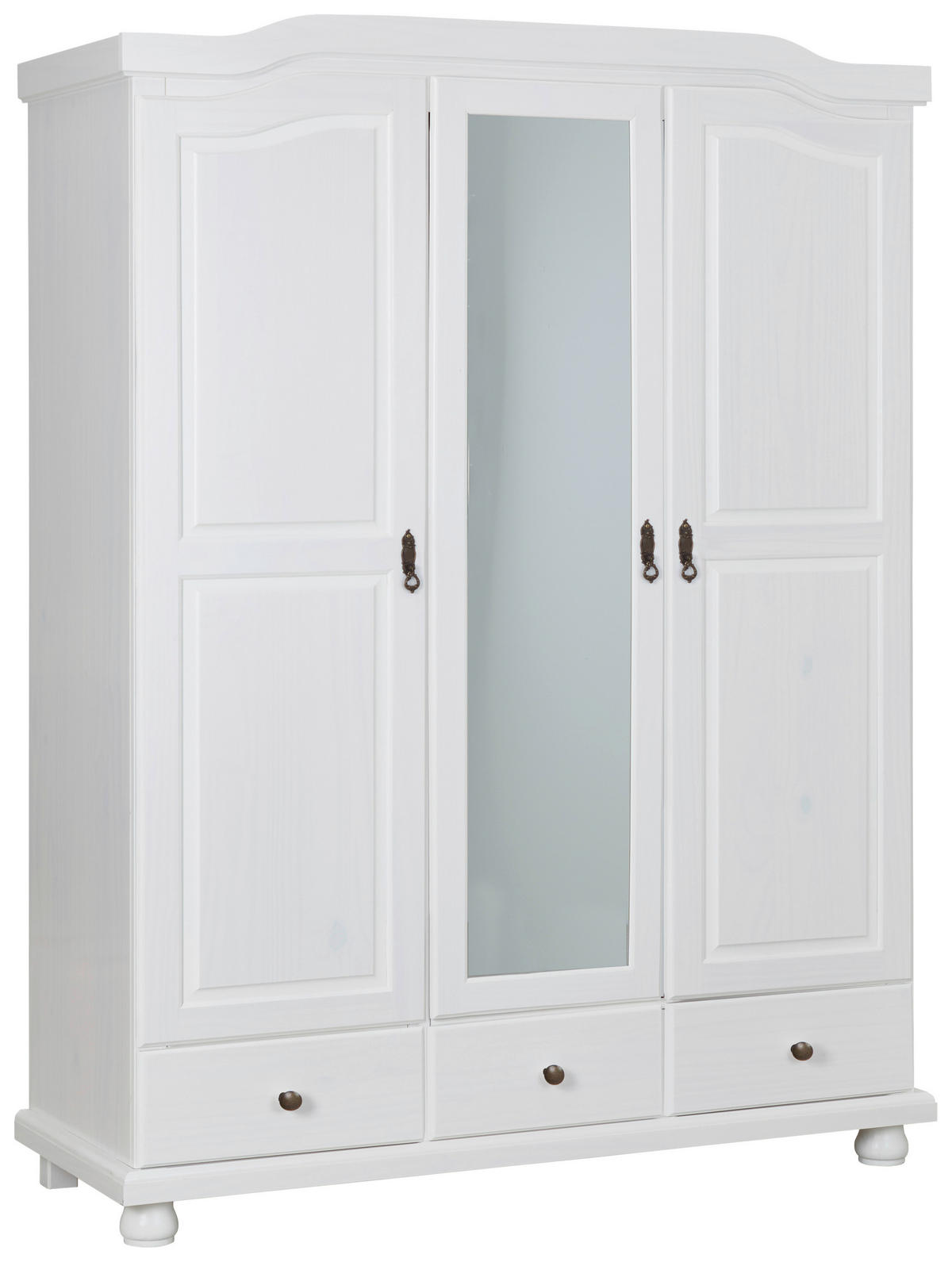 ŠATNÍ SKŘÍŇ S OTOČNÝMI DVEŘMI, borovice, bílá, 150/198/56 cm - bílá, Konvenční, dřevo (150/198/56cm) - MID.YOU