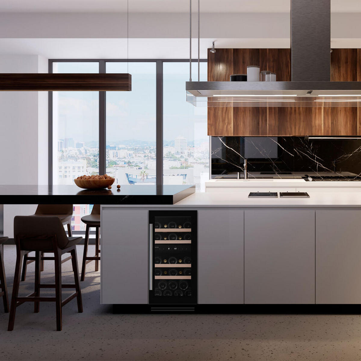 WEINKÜHLSCHRANK DAUF-32.78DB  - Schwarz, Basics, Glas/Holz (38/82/56,3cm)