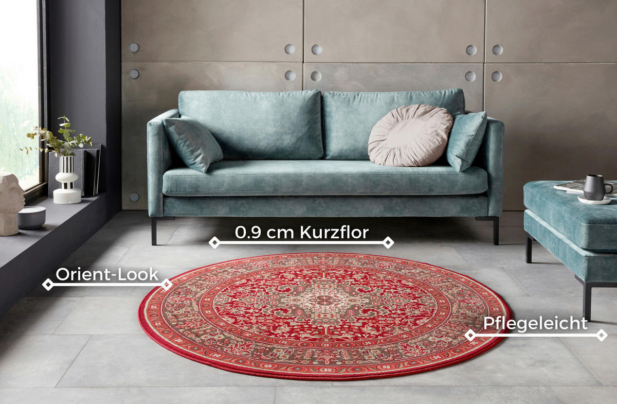 VINTAGE-TEPPICH 160/230 cm Mirkan Multicolor, Hellrot  - Hellrot/Multicolor, Basics, Kunststoff/Textil (160/230cm)