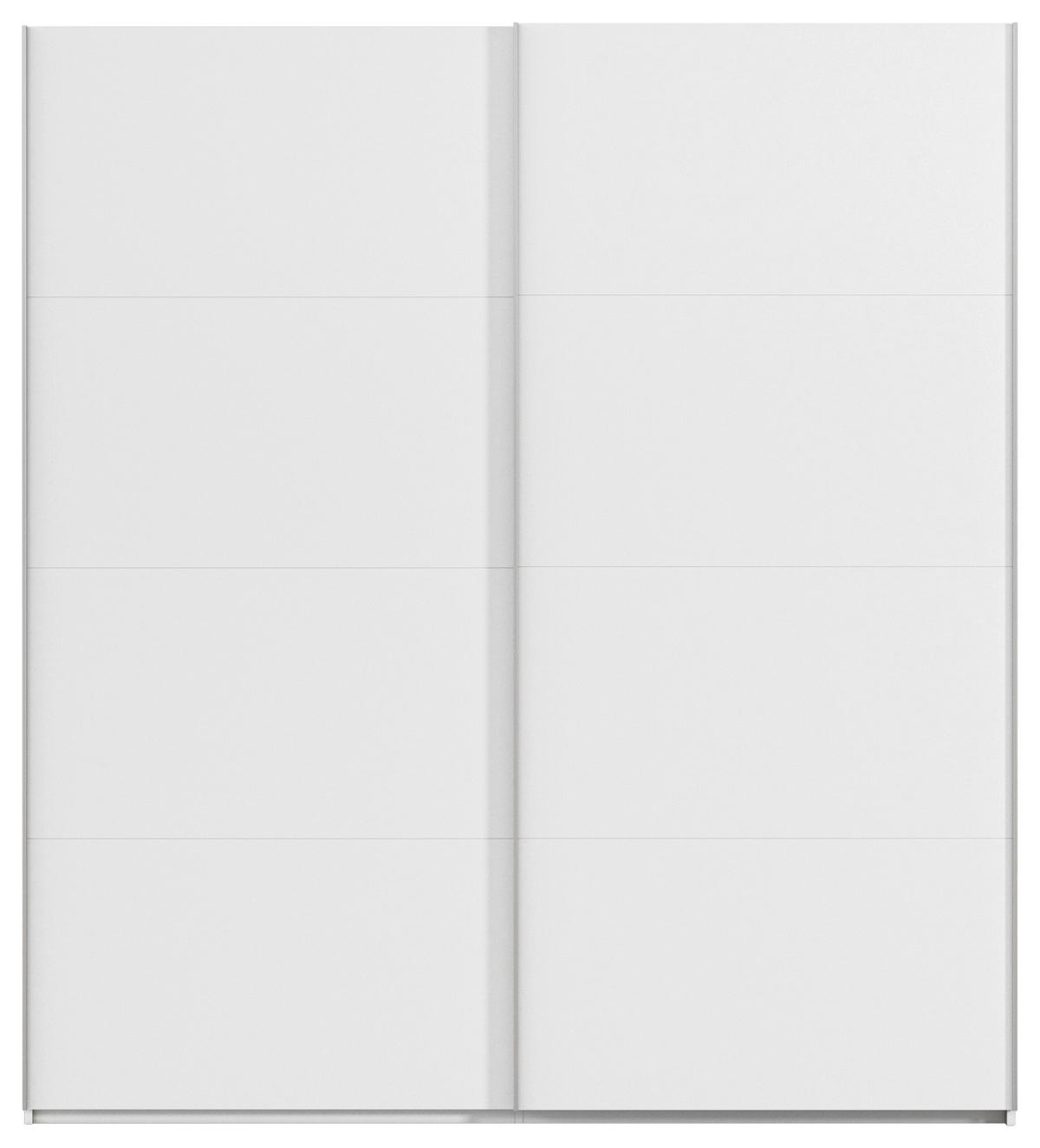 SCHWEBETÜRENSCHRANK 201/236/68 cm 2-türig Weiß  - Alufarben/Weiß, Basics, Holzwerkstoff/Metall (201/236/68cm) - Novel