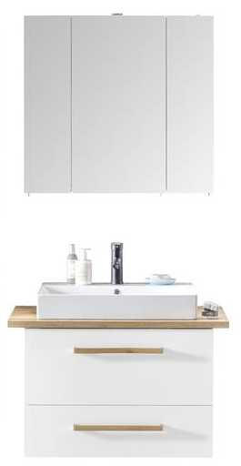 BADEZIMMER in 102,2 cm - Eichefarben/Weiß, KONVENTIONELL, Glas/Keramik (102,2cm) - Stylife