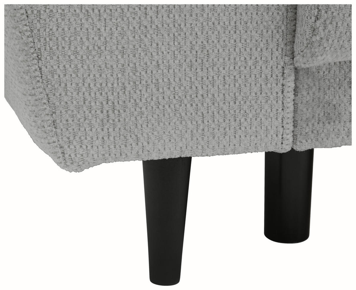 SCHLAFSOFA in Chenille Grau  - Schwarz/Grau, Konventionell, Holz/Textil (245/85/92cm) - Livetastic