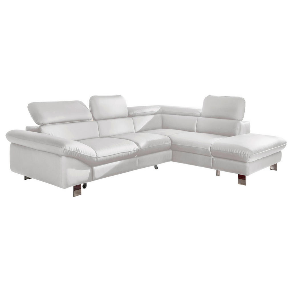 Ecksofa mit Schlaffunktion Driver Weiß Lederlook