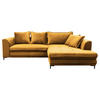 ECKSOFA Gelb Velours  - Gelb/Schwarz, Design, Textil/Metall (277/187cm) - Livetastic