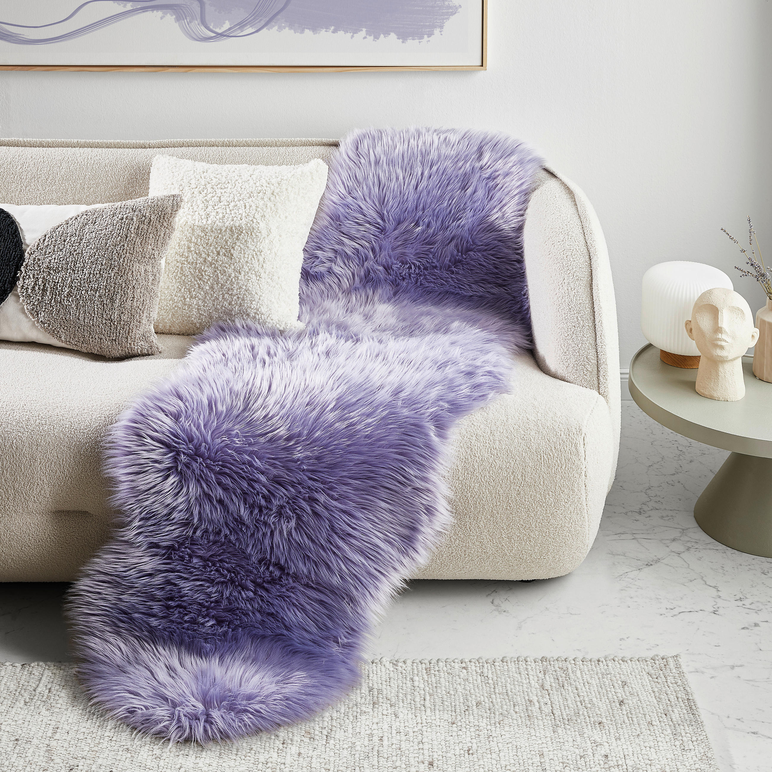 KUNSTFELL 60/180 cm Emily Lila  - Lila, Basics, Textil/Fell (60/180cm) - Ambia Home